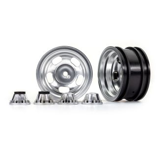 2.2" Slotted Satin Chrome Wheels (2)