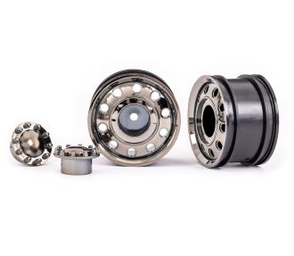 TRX-6 Black Chrome 2.2" Front Wheels w/ Caps (2)