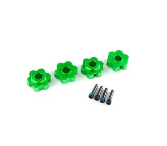 17 mm Green Aluminum Hex Wheel Hubs (2)