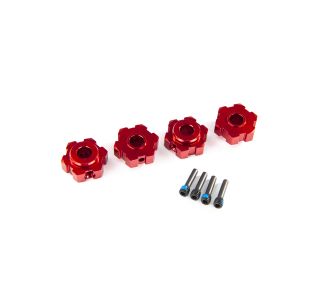 17 mm Red Aluminum Hex Wheel Hubs (2)