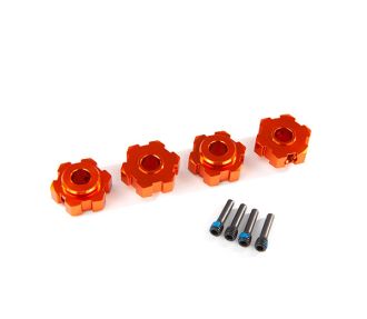 17 mm Orange Aluminum Hex Wheel Hubs (2)