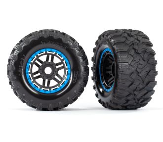 Maxx 2.8" Black & Blue Wheels & Maxx MT Tires (2)