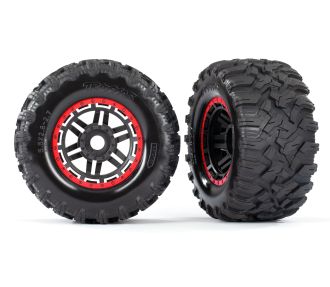 Maxx 2.8" Black & Red Wheels & Maxx MT Tires (2)