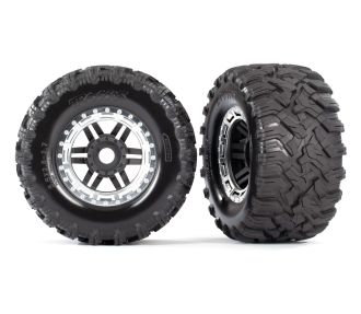 Maxx 2.8" Black & Chrome Wheels & Maxx MT Tires (2)
