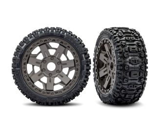 3.0" Gray Wheels w/ Belted Sledgehammer Tires (2)