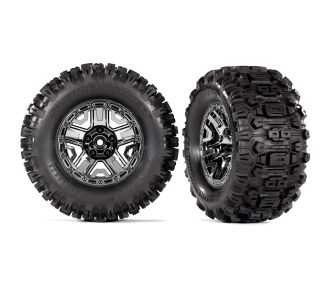 2.8" Black Chrome Wheels & Sledgehammer Tires (2)