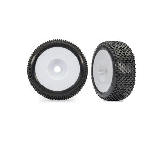 3.0" White Dished Wheels w/ Response Pro Tires (2)