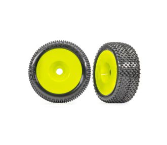 3.0" Yellow Dished Wheels w/ Response Pro Tires (2)
