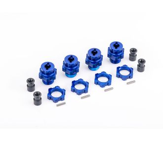 17 mm Blue Aluminum Splined Hubs w/ Nuts (4)