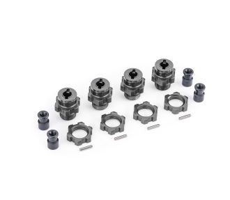 17 mm Gray Aluminum Splined Hubs w/ Nuts (4)