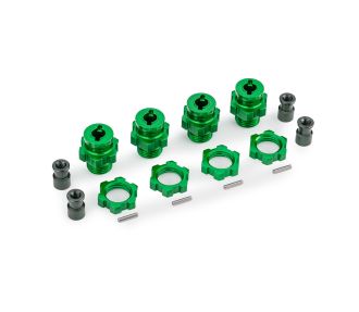 17 mm Green Aluminum Splined Hubs w/ Nuts (4)