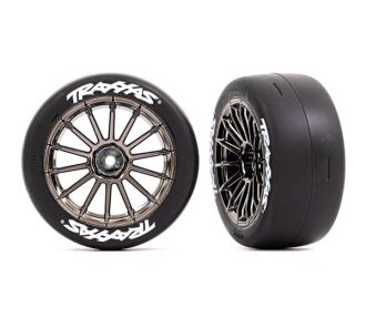 2.0" Black Chrome Front Wheels & Response Tires (2)
