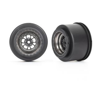 Weld Satin Black Chrome Rear Wheels (2)