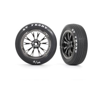 Weld Black Chrome Front Wheels & MT Tires (2)