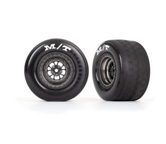 Weld Satin Black Chrome Rear Wheels & MT Tires (2)