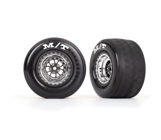 Weld Black and Chrome Rear Wheels & MT Tires (2)