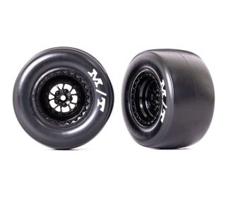 Weld Gloss Black Rear Wheels & Sticky MT Tires (2)