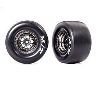 Weld Black Chrome Rear Wheels & Sticky MT Tires (2)