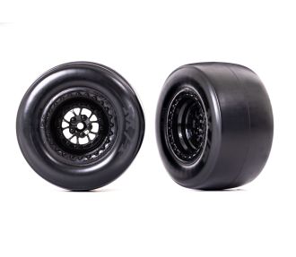 Weld Gloss Black Rear Wheels & Smoke MT Tires (2)