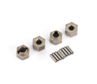 7 mm Steel Wheel Hubs (4) with Axle Pins