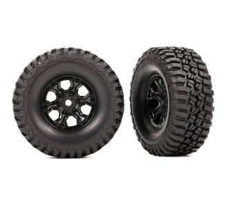 1.0" Black Wheels & BFG Mud-Terrain Tires (2)