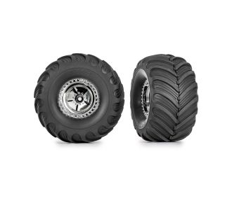 TRX-4MT 1.2" Chrome Wheels & Terra Groove Tires (2)
