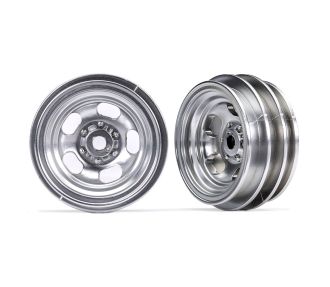 TRX-4M 1" Satin Chrome Slotted Wheels (2)