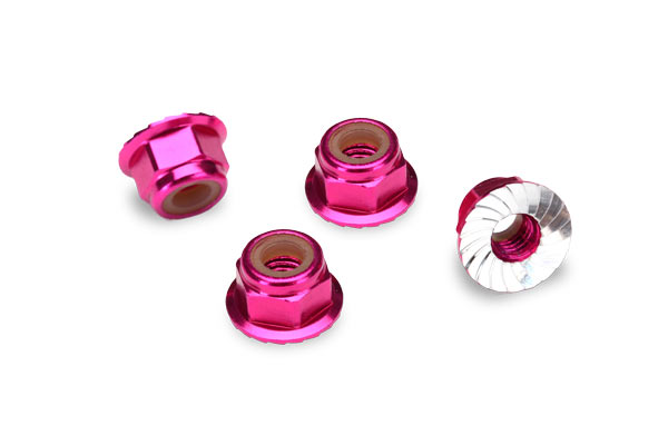 4 mm Pink Aluminum Lock Nuts (4) 4 mm Pink Aluminum Lock Nuts (4)