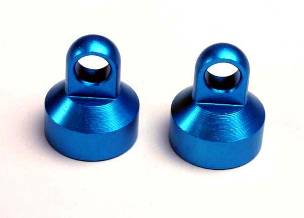 Blue Aluminum Shock Caps (2) Blue Aluminum Shock Caps (2)