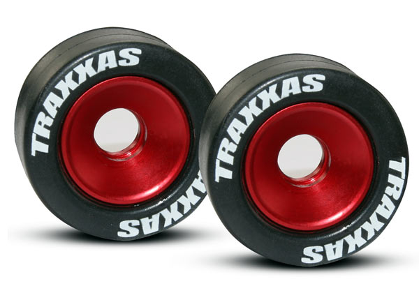Red Aluminum Wheelie Bar Wheels & Hardware (2) Red Aluminum Wheelie Bar Wheels & Hardware (2)