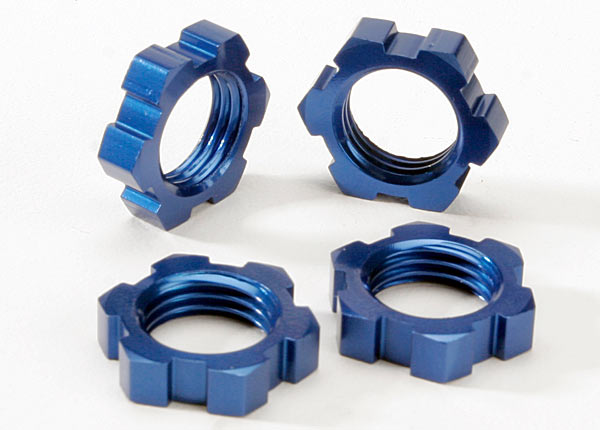 17 mm Blue Aluminum Splined Wheel Nuts (4)