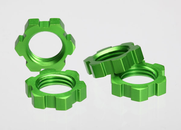 17 mm Green Aluminum Splined Wheel Nuts (4)