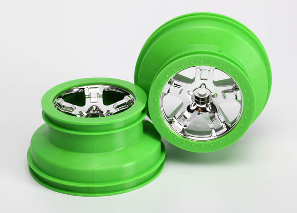 SCT Chrome & Green Wheels (2)