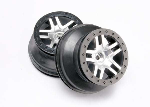 SCT Satin Chrome & Black Split-Spoke Wheels (2)