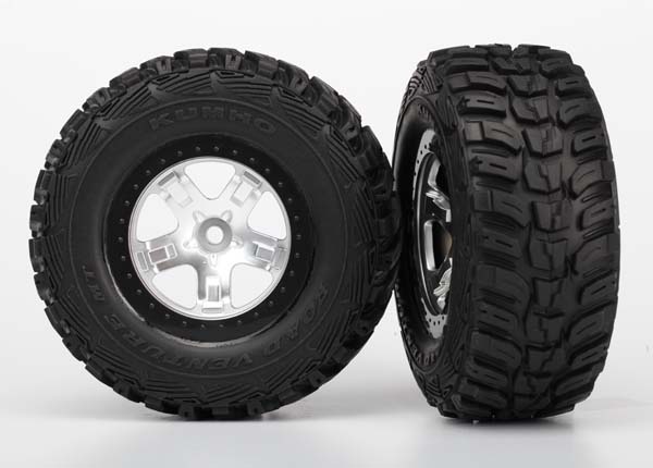SCT Satin Chrome & Black Wheels & Kumho Tires (2)