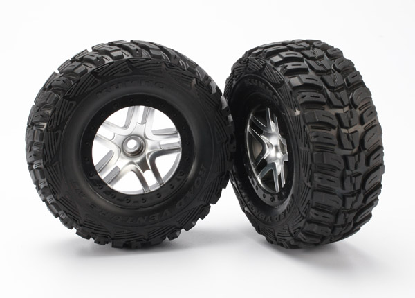 SCT Satin Chrome & Black Wheels & Kumho Tires (2)