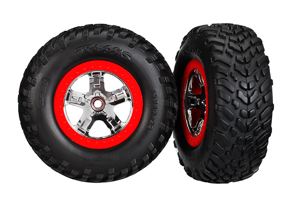 SCT Chrome & Red Wheels & Off-Road Tires (2)