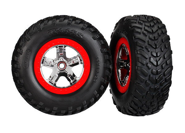 SCT Chrome & Red Wheels & S1 Off-Road Tires (2)