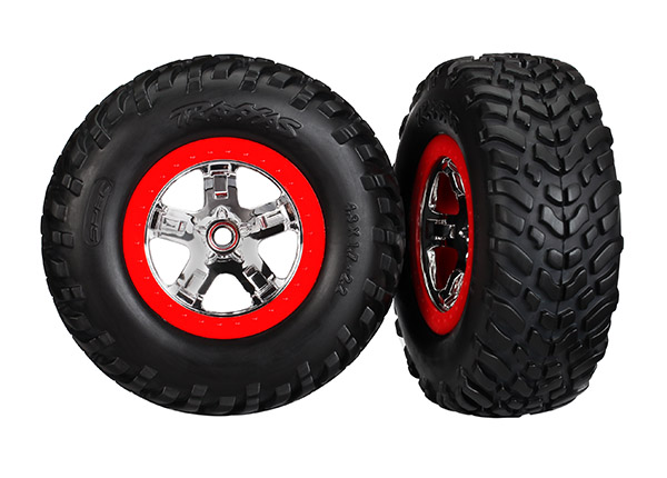 SCT Chrome & Red Wheels & Off-Road Tires (2)