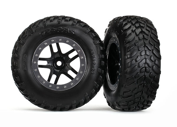 Black & Satin Chrome Wheels & Off-Road Tires (2)