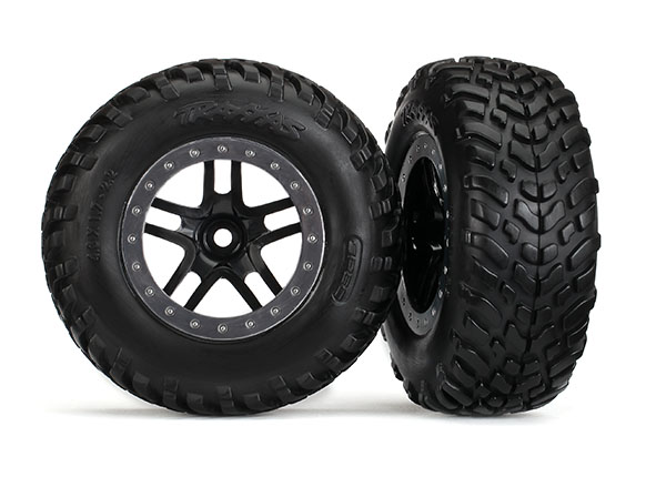 Black & Satin Chrome Wheels & Off-Road Tires (2)