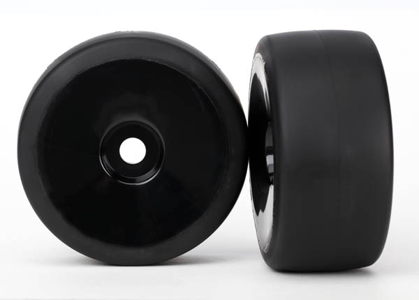Front Black Dished Wheels & Belted S1 Slick Tires (2)