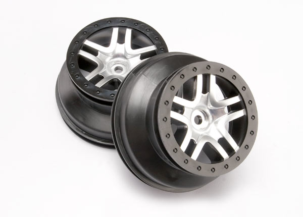 SCT Satin Chrome & Black Split-Spoke Wheels (2)