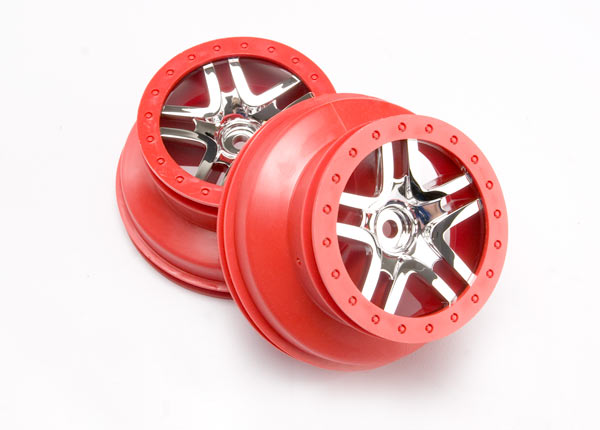 SCT Chrome and Red Split-Spoke Wheels (2)