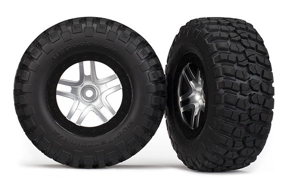 SCT Satin Chrome & Black Wheels w/ BFG Tires (2)