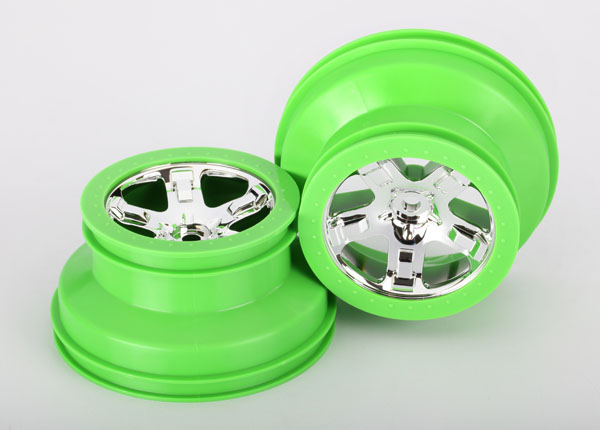 SCT Chrome & Green Wheels (2)