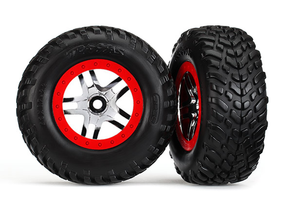 Chrome & Red Wheels w/ SCT Tires (2)