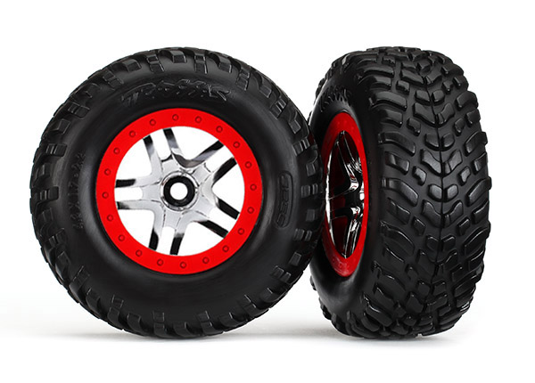 Chrome & Red Wheels w/ S1 SCT Tires (2)