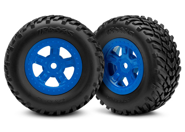 Blue 5-Spoke wheels with SCT Tires (2) Blue 5-Spoke wheels with SCT Tires (2)