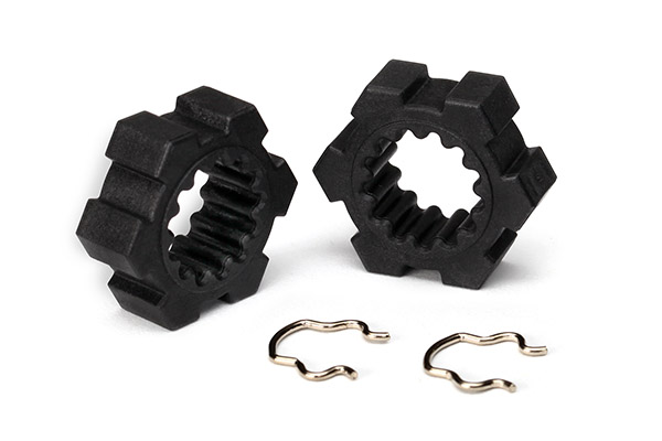 24 mm Splined Hex Wheel Hubs with Clips (2)
